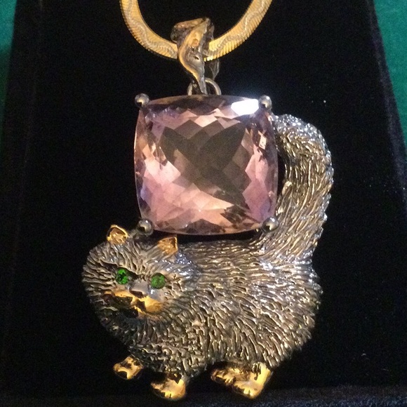 Atlanta Gem & Nineral Show Jewelry - Master Silversmith Genuine Ametrine Cat Pendant